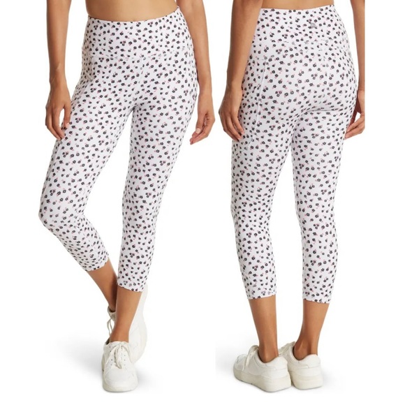Gottex Pants - NEW Small X by Gottex Emma Capri Leggings White Polka Flower Pockets Retail $74